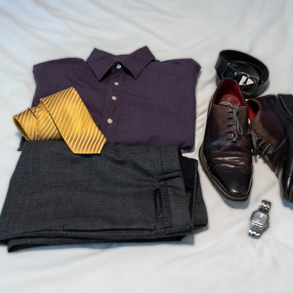 Purple Pinstripe Button Down